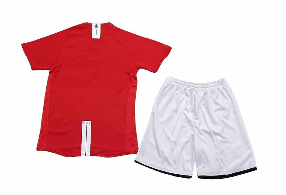 Retro Manchester United Home Kids Kit 2007/2008 - Retro Shirt Stories
