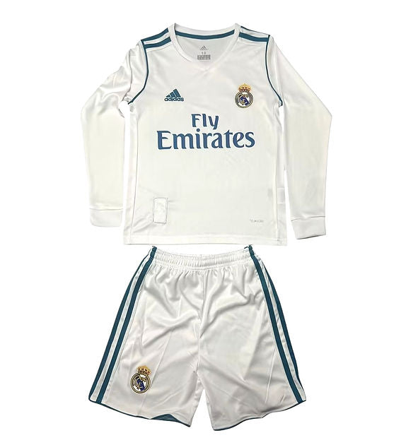 Retro Real Madrid LS Home Kids Kit 2017/2018 - Retro Shirt Stories