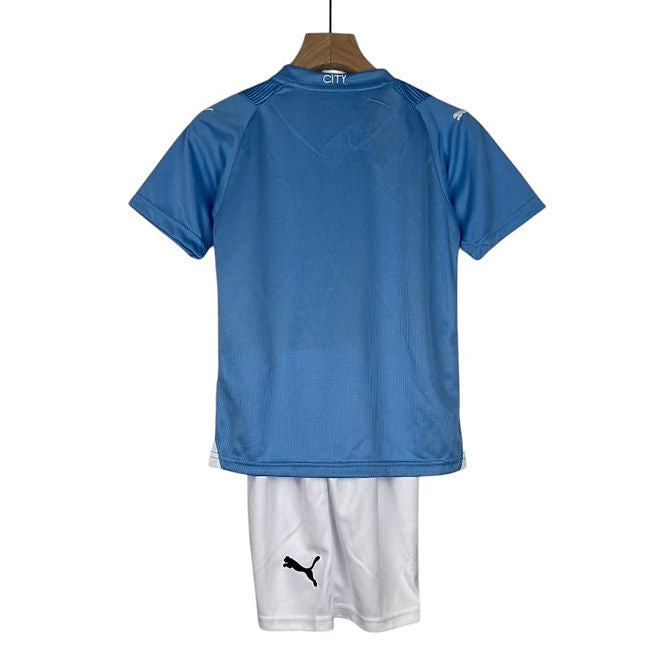 Manchester City Home Kids Kit 2023/2024 - Retro Shirt Stories