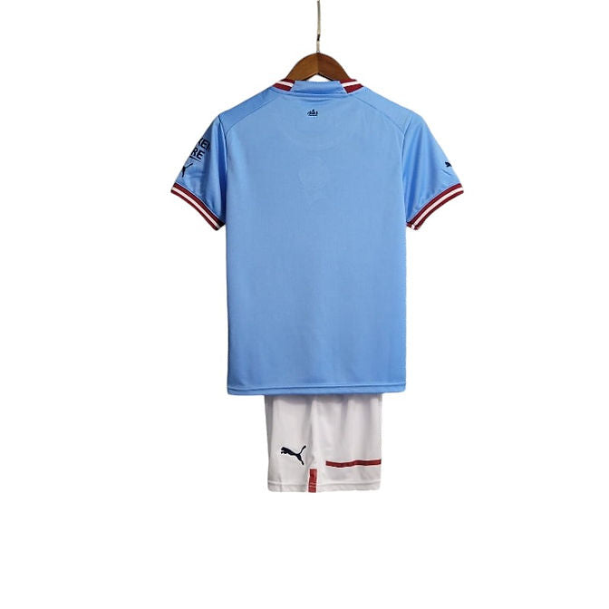Manchester City Home Kids Kit 2022/2023 - Retro Shirt Stories