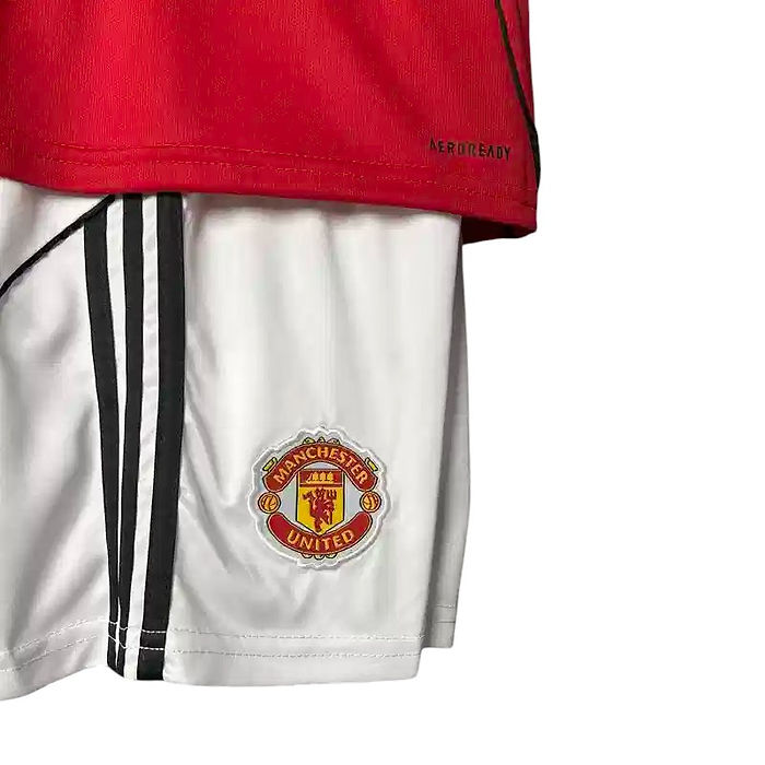 Manchester United Home Kids Kit 2025/2026 - Retro Shirt Stories