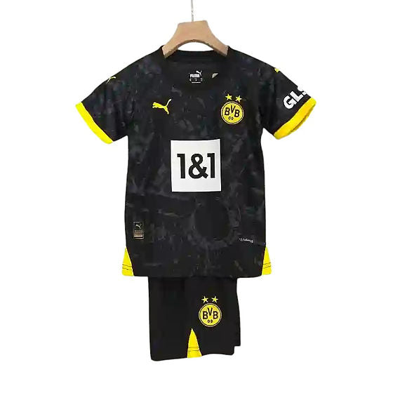 Borussia Dortmund Away Kids Kit 2023/2024 - Retro Shirt Stories