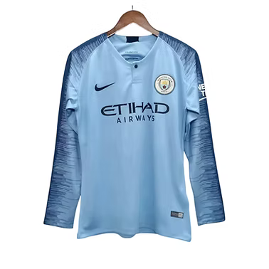 Manchester City LS Home Shirt 2018/2019 - Retro Shirt Stories