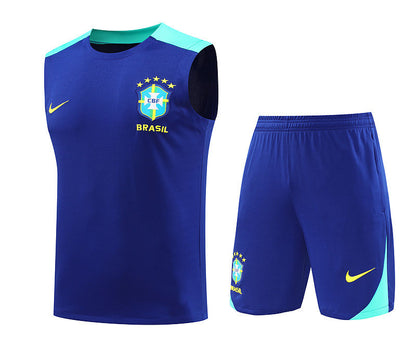 Brazil 2024/2025 Training Vest Kit Navy - Retro Shirt Stories