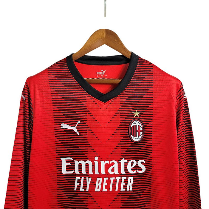 AC Milan LS Home Shirt 2023/2024 - Retro Shirt Stories