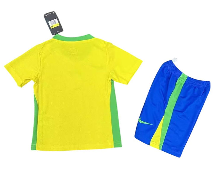 Brazil Home Kids Kit 2025 - Retro Shirt Stories