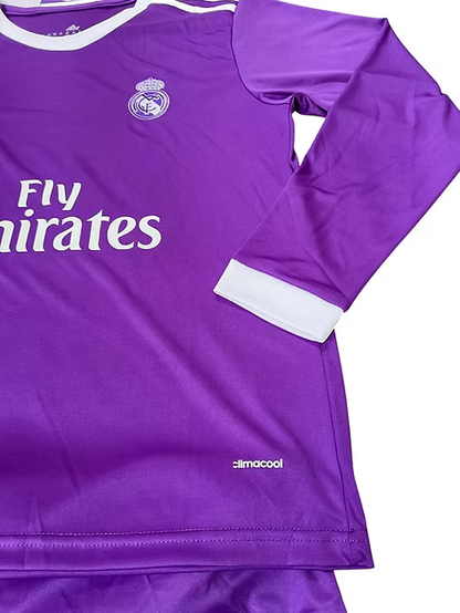 Retro Real Madrid LS Away Kids Kit 2016/2017 - Retro Shirt Stories