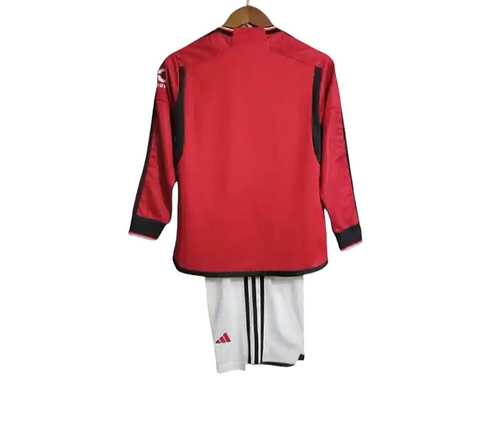 Manchester United LS Home Kids Kit 2023/2024 - Retro Shirt Stories