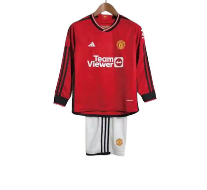 Manchester United LS Home Kids Kit 2023/2024 - Retro Shirt Stories