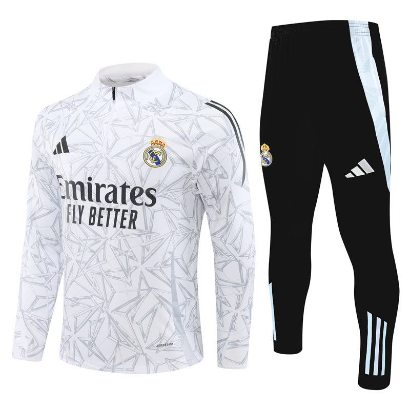Real Madrid Half Zip 2024/2025 Training Kit White - Retro Shirt Stories