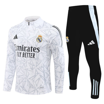 Real Madrid Half Zip 2024/2025 Training Kit White - Retro Shirt Stories