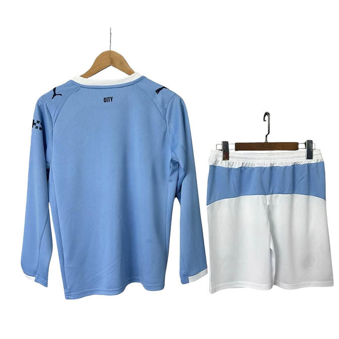Manchester City LS Home Kids Kit 2025/2026 - Retro Shirt Stories