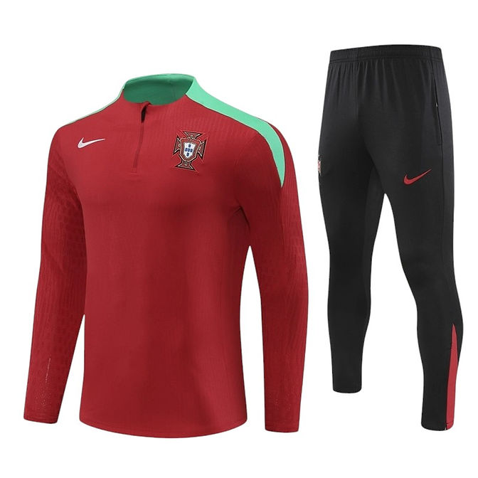 Portugal Long Sleeve 2024/2025 Training Kit Red - Retro Shirt Stories