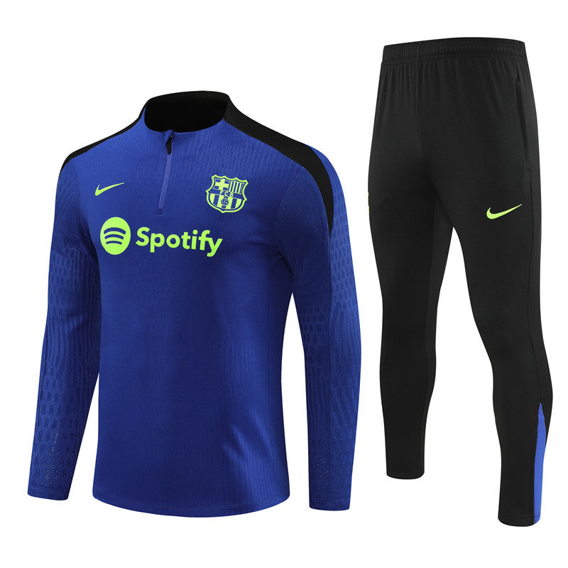 Barcelona Half Zip 2024/2025 Training Kit Blue - Retro Shirt Stories