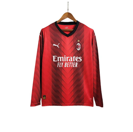 AC Milan LS Home Shirt 2023/2024 - Retro Shirt Stories