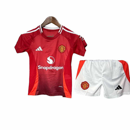 Manchester United Home Kids Kit 2024/2025 - Retro Shirt Stories