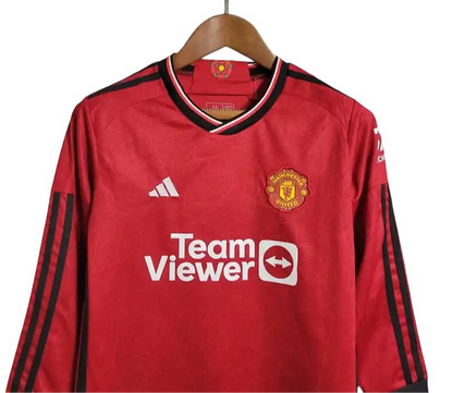 Manchester United LS Home Kids Kit 2023/2024 - Retro Shirt Stories