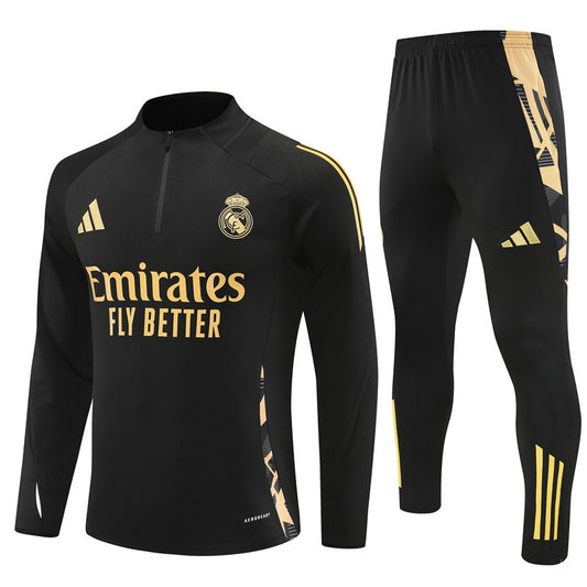 Real Madrid Half Zip 2024/2025 Training Kit Gold - Retro Shirt Stories