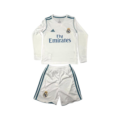 Retro Real Madrid LS Home Kids Kit 2017/2018 - Retro Shirt Stories