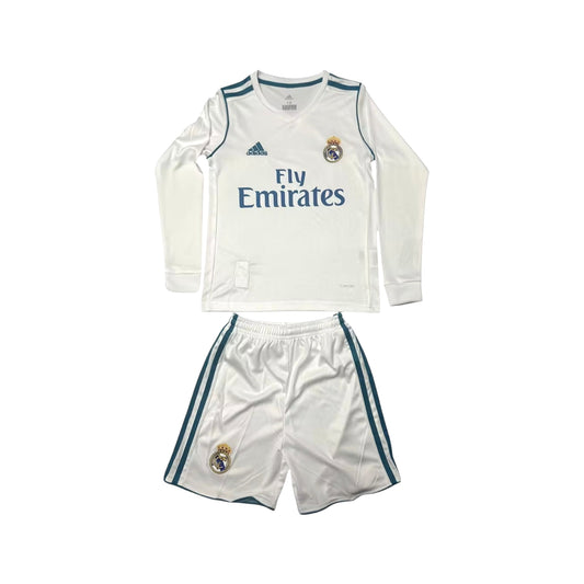 Retro Real Madrid LS Home Kids Kit 2017/2018 - Retro Shirt Stories