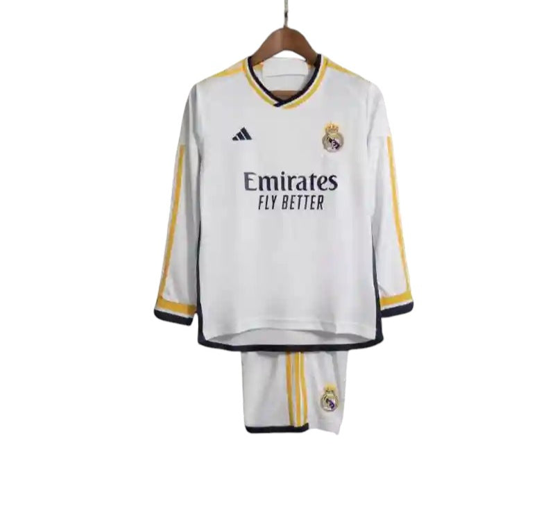 Real Madrid LS Home Kids Kit 2023/2024 - Retro Shirt Stories