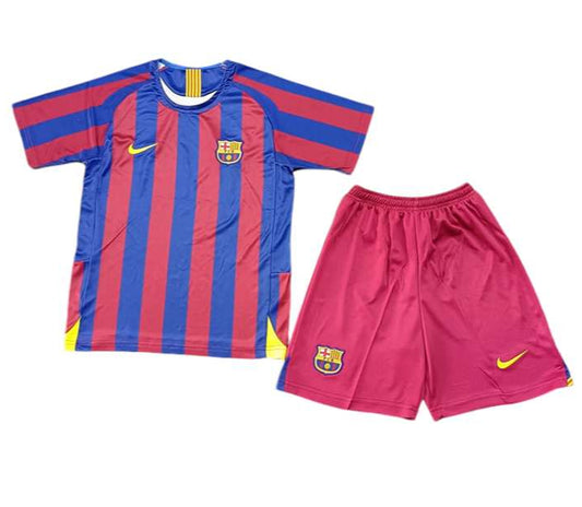 Retro Barcelona Home Kids Kit 2005/2006 - Retro Shirt Stories