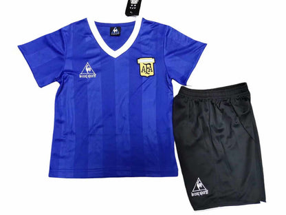 Retro Argentina Away Kids Kit 1986 - Retro Shirt Stories