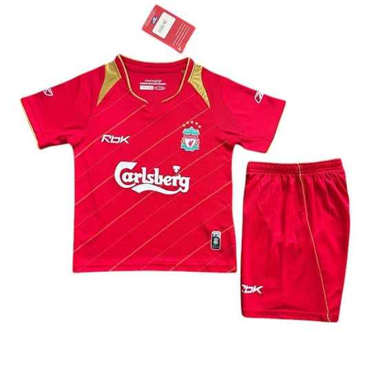 Retro Liverpool Home Kids Kit 2005/2006 - Retro Shirt Stories