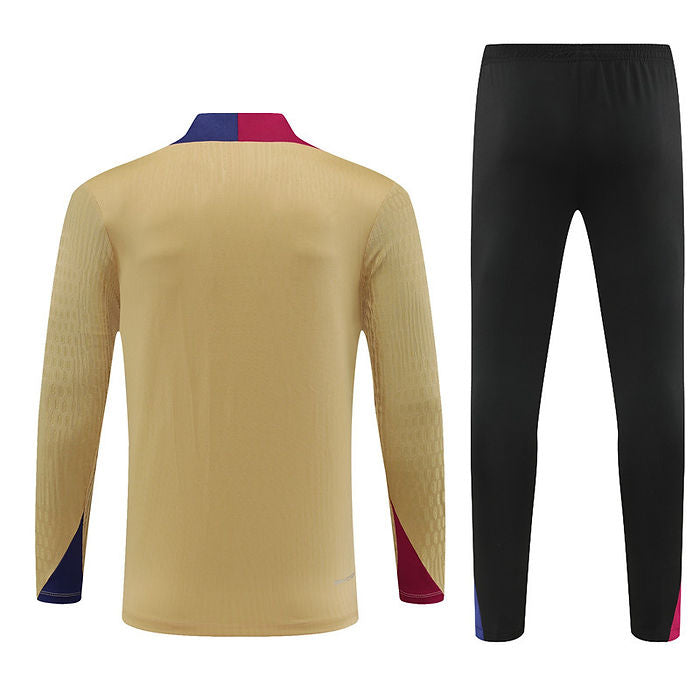 Barcelona Half Zip 2024/2025 Training Kit Gold - Retro Shirt Stories