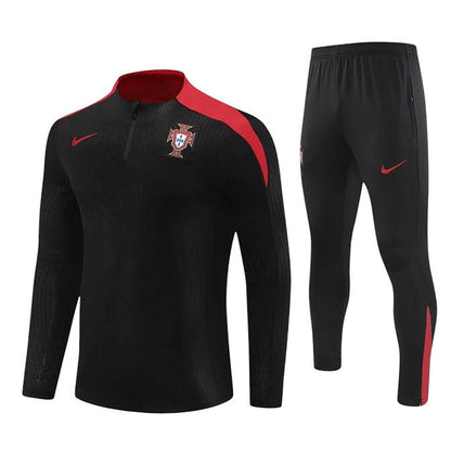 Portugal Long Sleeve 2024/2025 Training Kit Black - Retro Shirt Stories