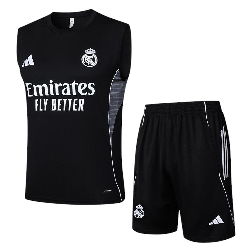 Real Madrid 2025/2026 Training Vest Kit Black - Retro Shirt Stories