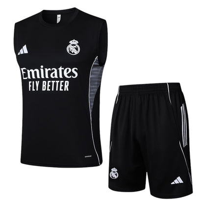 Real Madrid 2025/2026 Training Vest Kit Black - Retro Shirt Stories