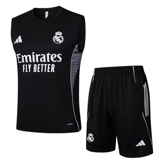 Real Madrid 2025/2026 Training Vest Kit Black - Retro Shirt Stories