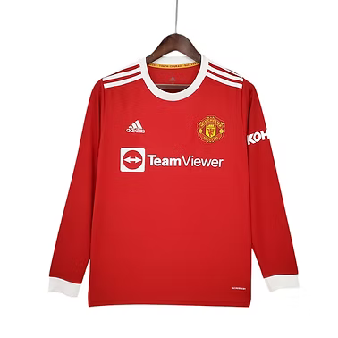 Manchester United LS Home Shirt 2021/2022 - Retro Shirt Stories