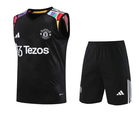 Manchester United 2024/2025 Training Vest Kit Black - Retro Shirt Stories