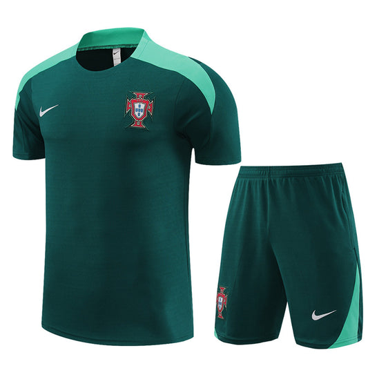 Portugal 2024 Kids Training Kit Green - Retro Shirt Stories