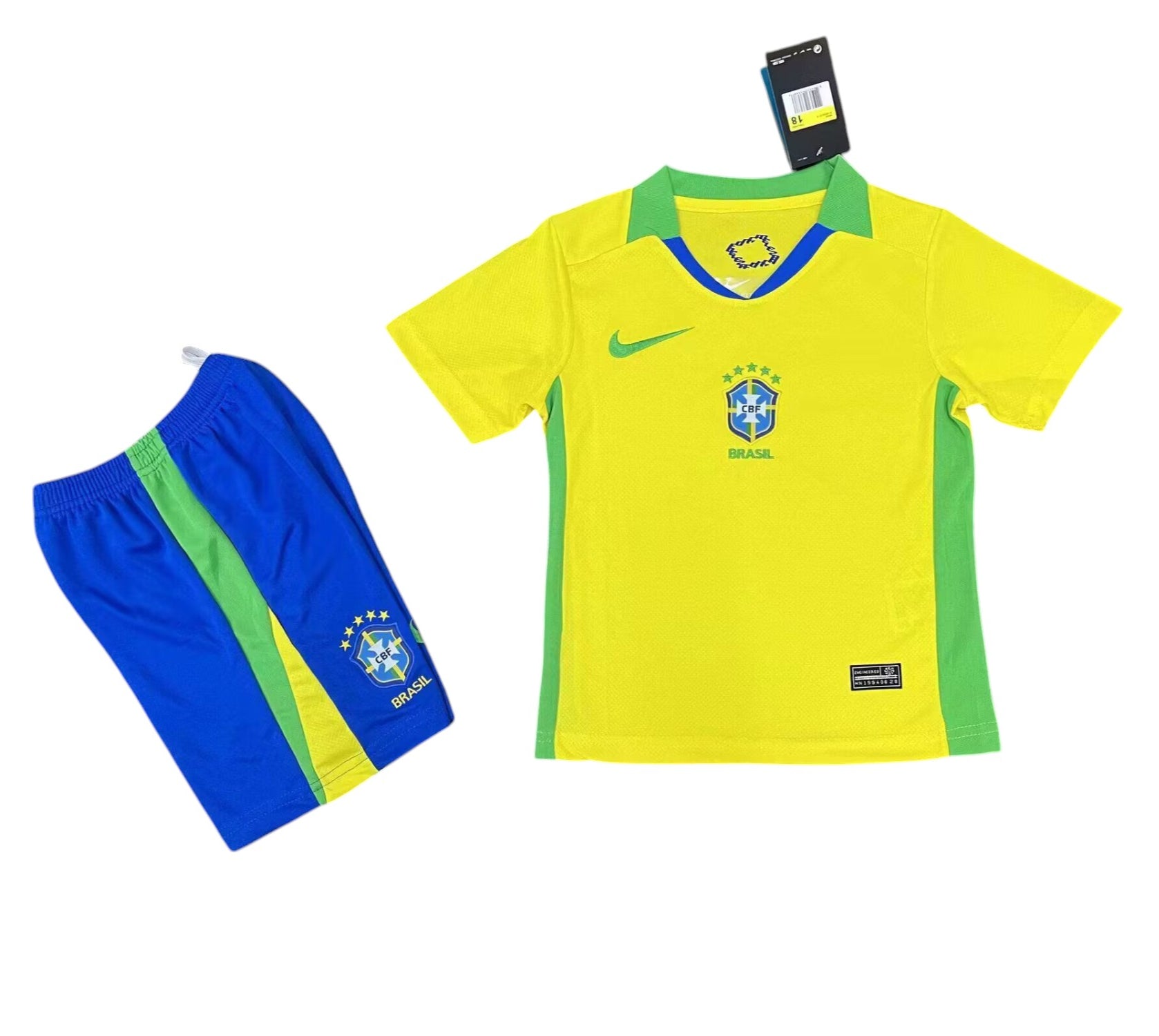 Brazil Home Kids Kit 2025 - Retro Shirt Stories