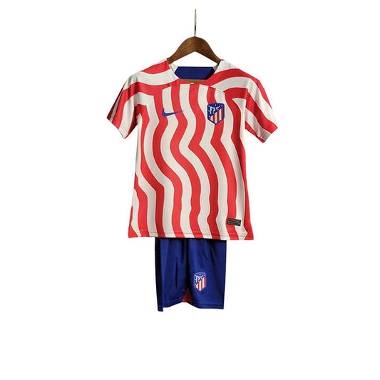 Atlético Madrid Home Kids Kit 2022/2023 - Retro Shirt Stories