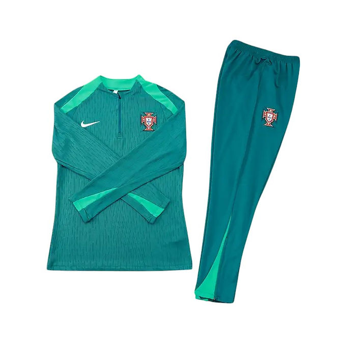 Portugal Long Sleeve 2024/2025 Training Kit Green - Retro Shirt Stories