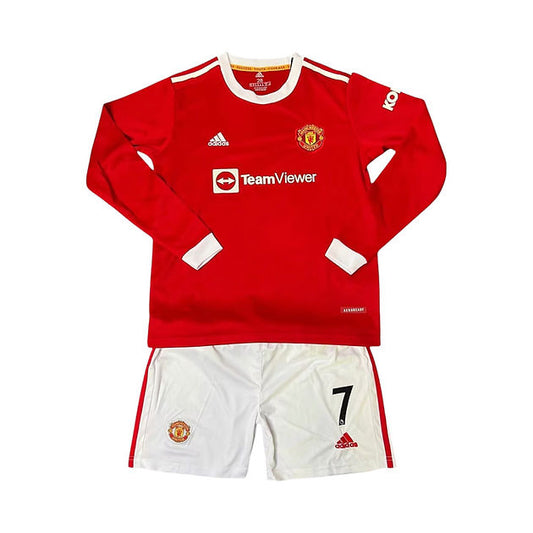 Manchester United LS Home Kids Kit 2021/2022 - Retro Shirt Stories