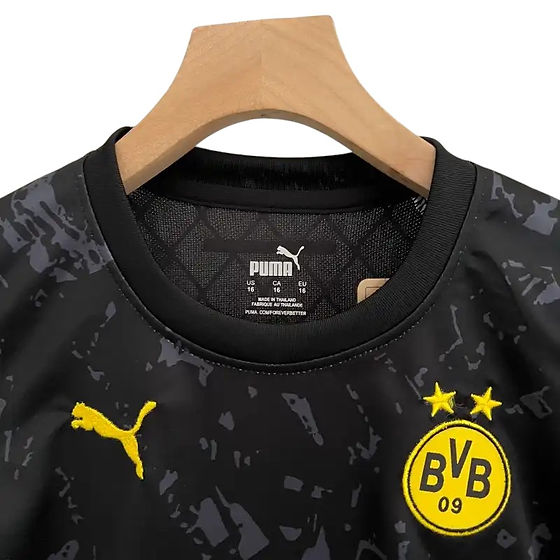 Borussia Dortmund Away Kids Kit 2023/2024 - Retro Shirt Stories