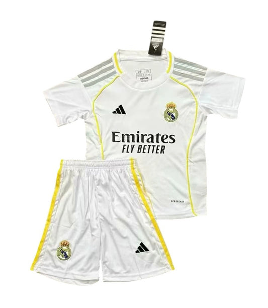 Real Madrid Home Kids Kit 2025/2026 - Retro Shirt Stories