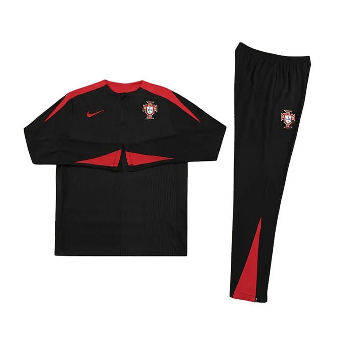 Portugal Long Sleeve 2024/2025 Training Kit Black - Retro Shirt Stories