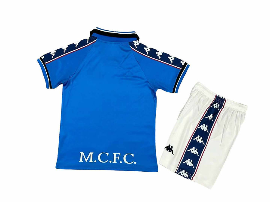 Retro Manchester City Home Kids Kit 1997/1999 - Retro Shirt Stories