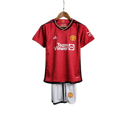 Manchester United Home Kids Kit 2023/2024 - Retro Shirt Stories