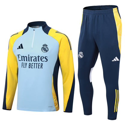 Real Madrid Half Zip 2024/2025 Training Kit Blue - Retro Shirt Stories
